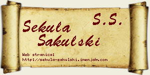 Sekula Sakulski vizit kartica
